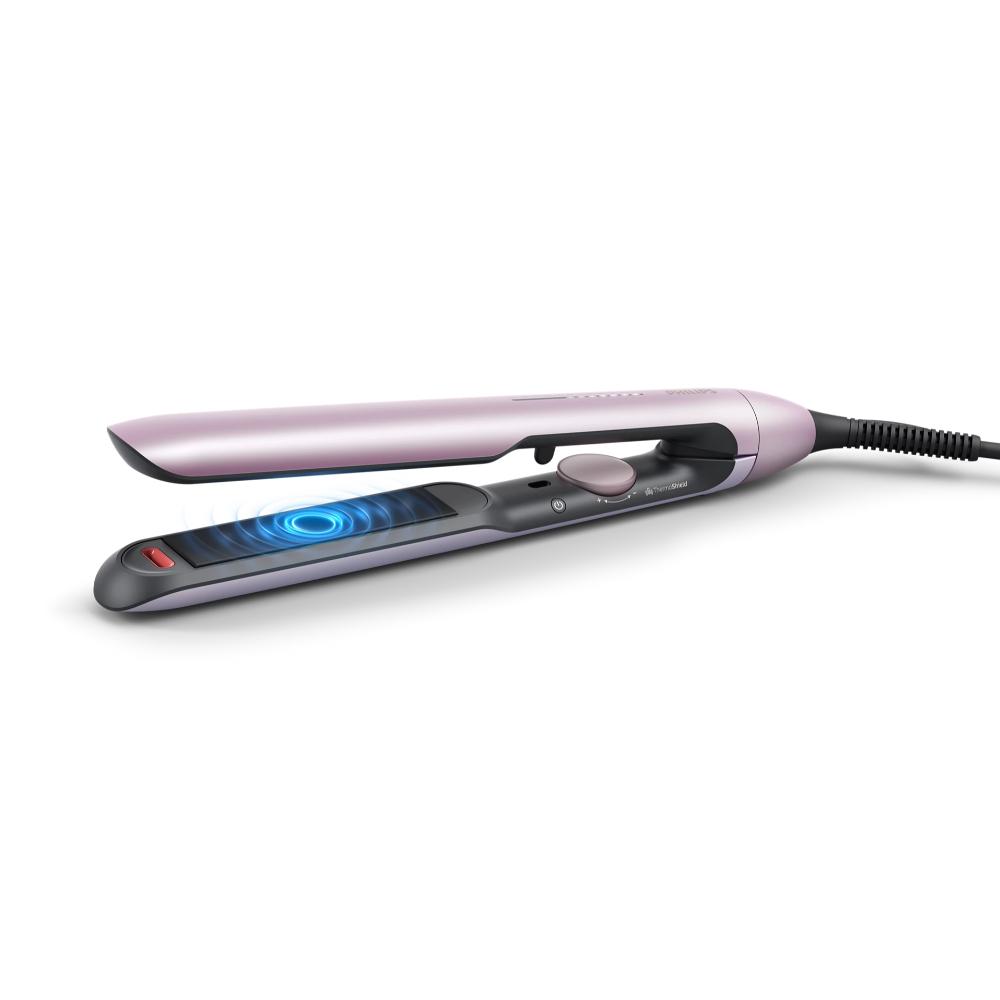Philips 5000 Series BHS530/00 1 Stroke Straightener with hermoShield technology, 50% faster straightening, 35% smoother floating plates, 2x ionic care, Temp range120 C to 230 C (Light Pink Metallic)