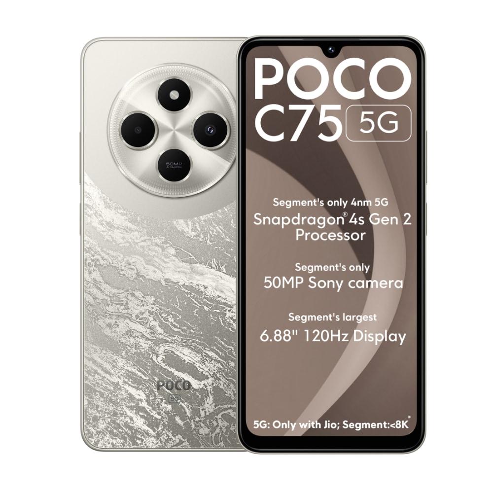 POCO C75 5G 64 GB, 4 GB RAM, Silver, Mobile Phone