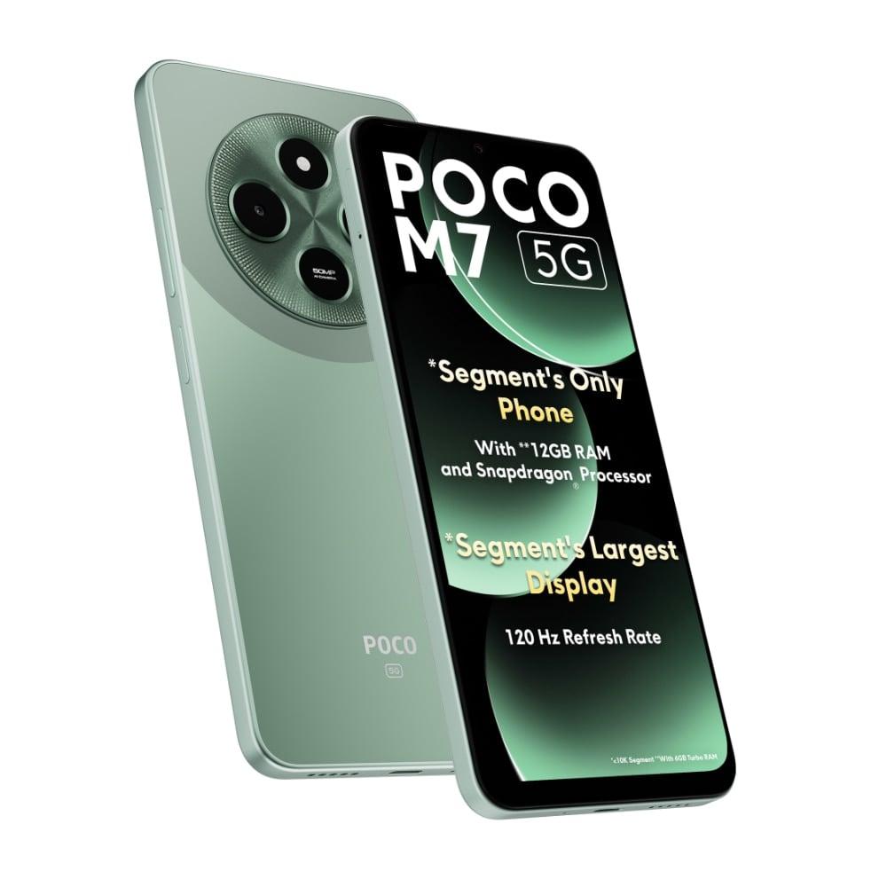 POCO M7 5G 128 GB, 6 GB RAM, Green, Mobile Phone