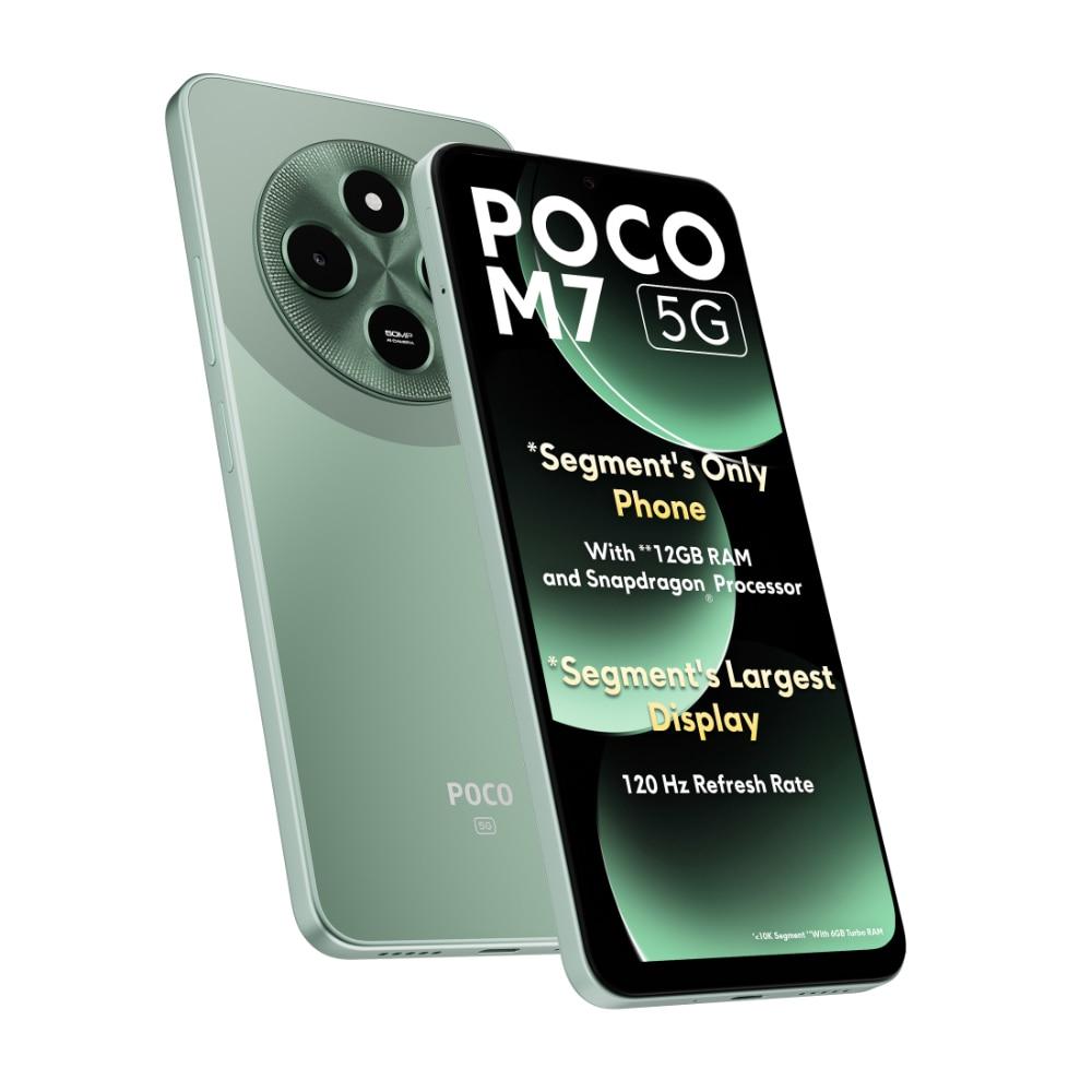 POCO M7 5G 128 GB, 6 GB RAM, Green, Mobile Phone
