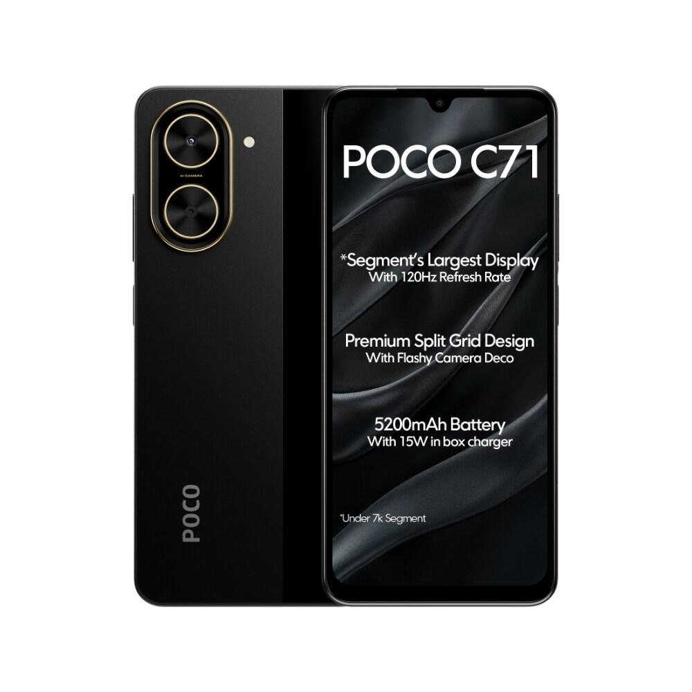 POCO C71 128 GB, 6 GB RAM, Black, Mobile Phone