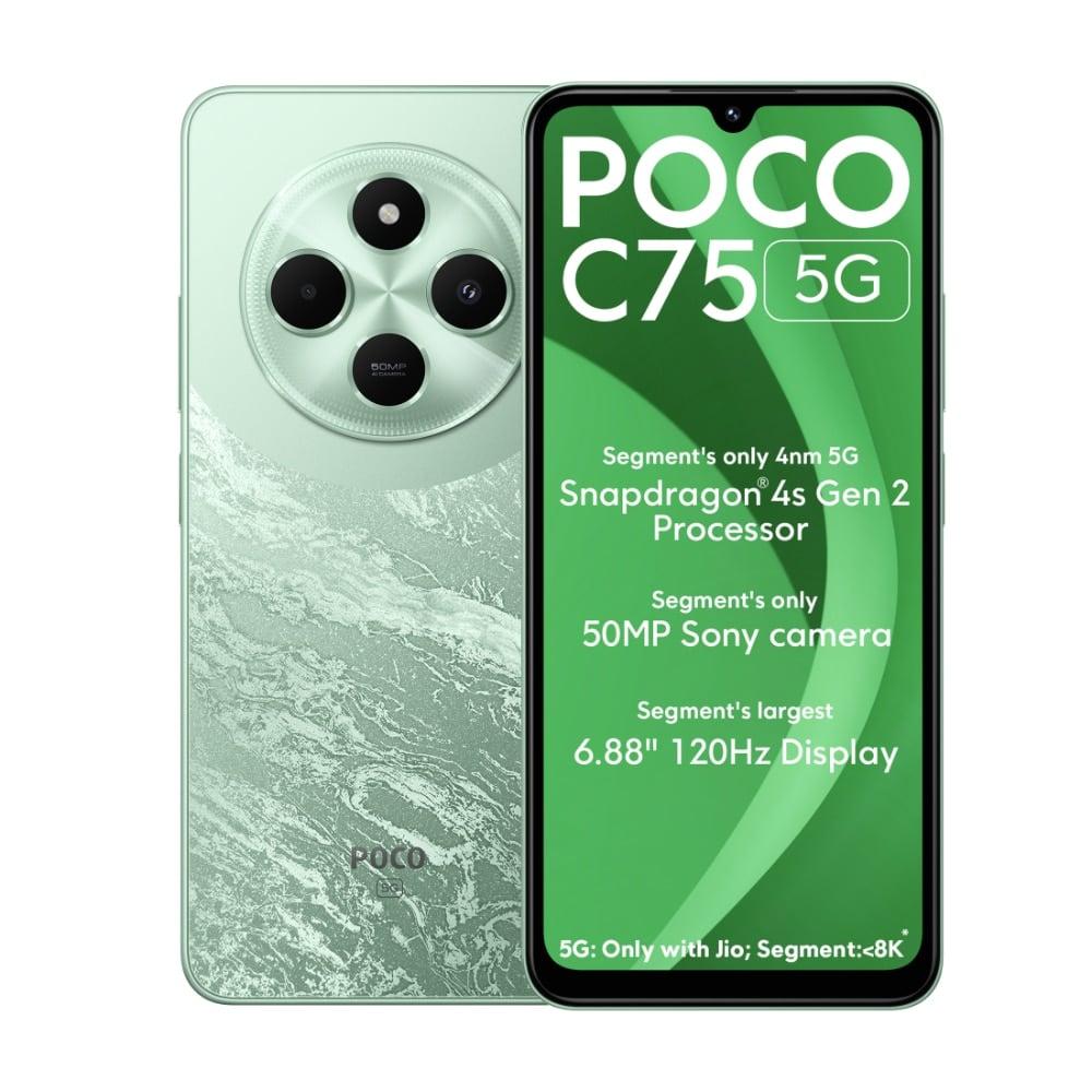 POCO C75 5G 128 GB, 4 GB RAM, Mobile Phone, Green