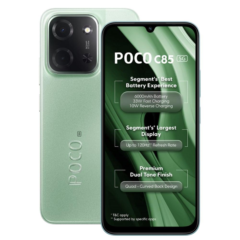 POCO C85 5G 128 GB, 6 GB RAM, Green, Mobile Phone