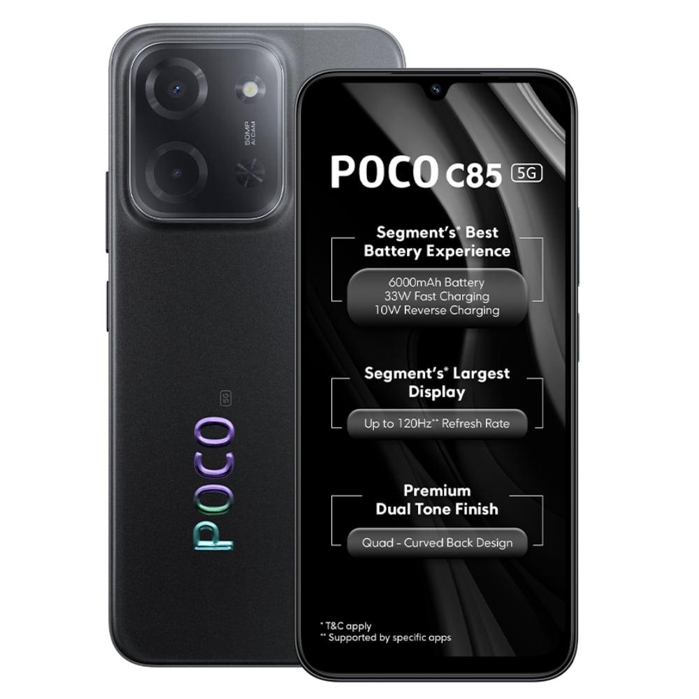 POCO C85 5G 128 GB, 8 GB RAM, Black, Mobile Phone