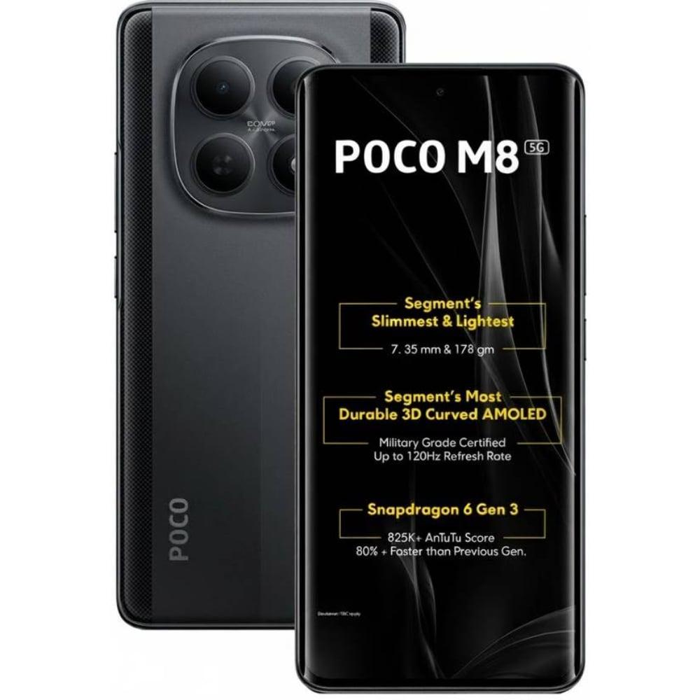 POCO M8 5G 128 GB, 8 GB RAM, Black, Mobile Phone