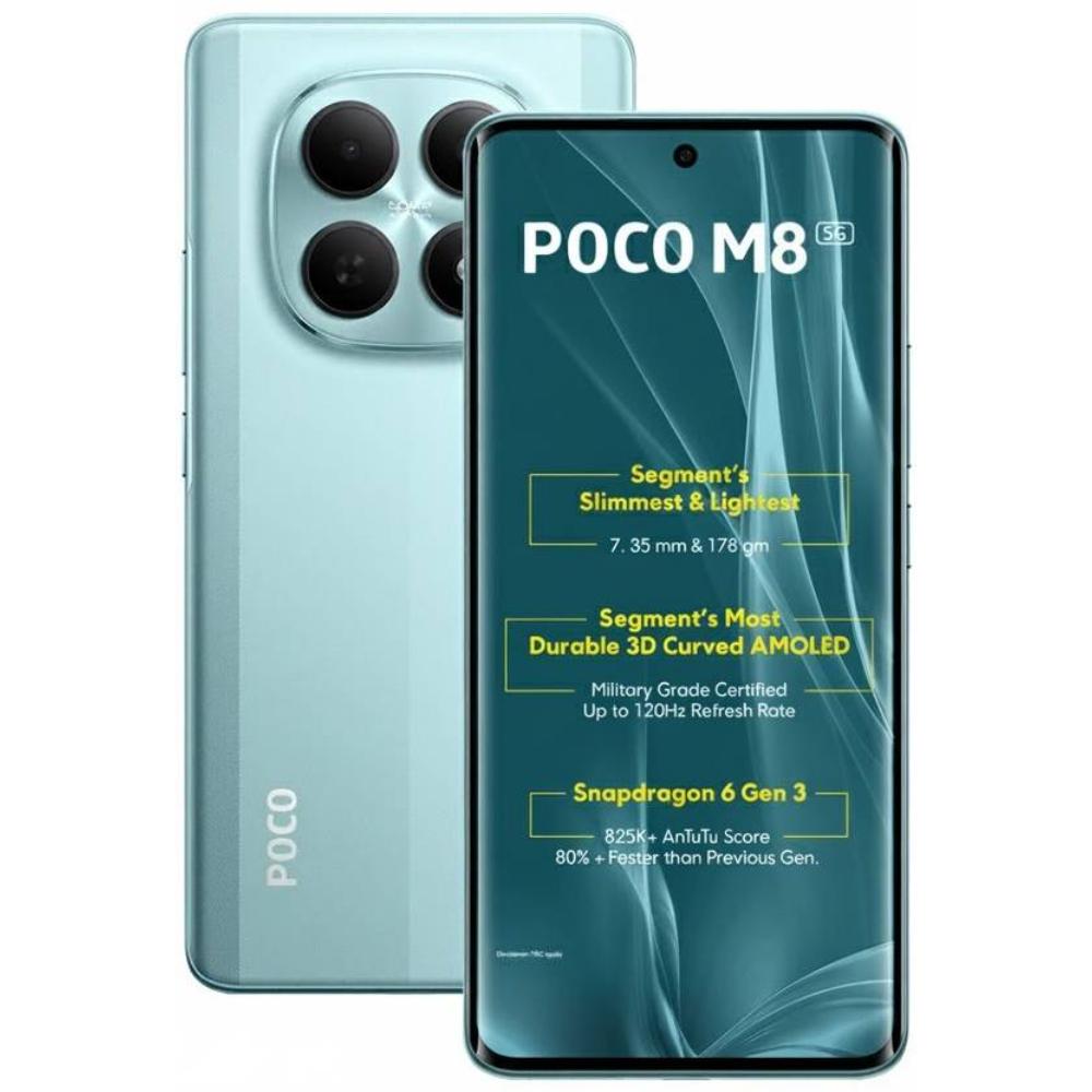 POCO M8 5G 128 GB, 8 GB RAM, Blue, Mobile Phone