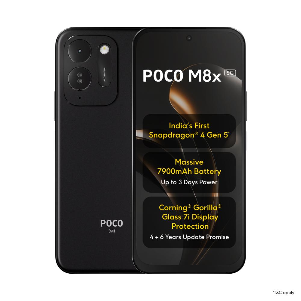 POCO M8x 5G 128 GB, 4 GB RAM, Smartphone, Black