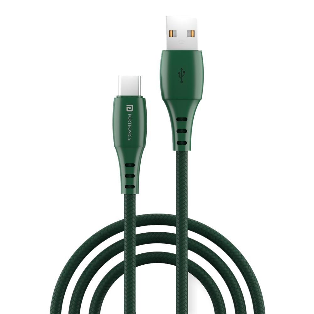 Buy Portronics Konnect A POR 1412 1m USB-C Cable, Green at Best