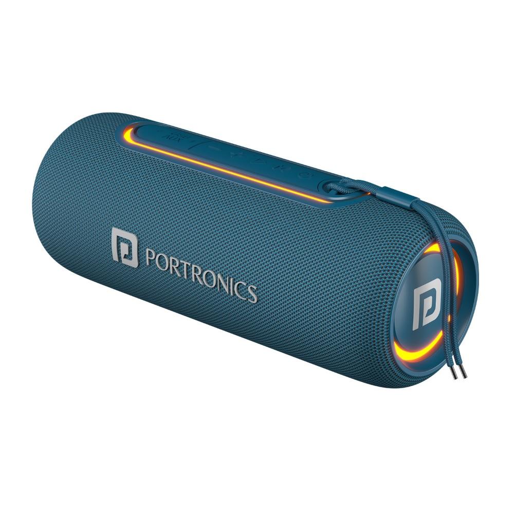 Portronics Resound 2 15 Watts HD Sound Portable Wireless Bluetooth Speaker with in-Built Mic, RGB Lights, TWS Connectivity, Bluetooth v5.3, IPX5 Water Resistant & Type C Charging Port (Blue)