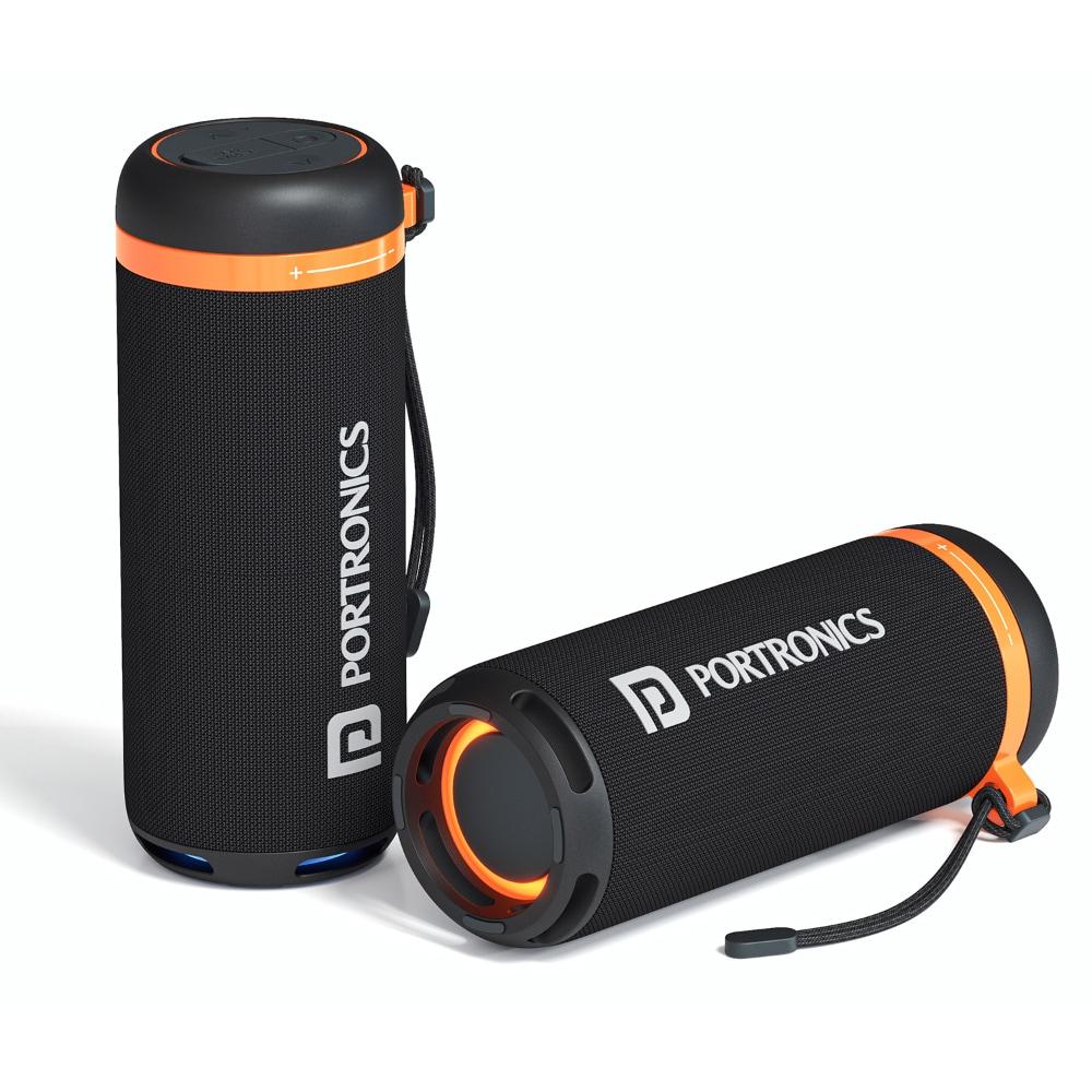 Portronics 15 W Breeze 7 Wireless Bluetooth Speaker with Rotational Volume Control, Upto 6 Hours Playtime, Bluetooth v5.4, Passive Bass Radiator, TWS Mode, RGB LED Lights, Type C Charging (Black)-2