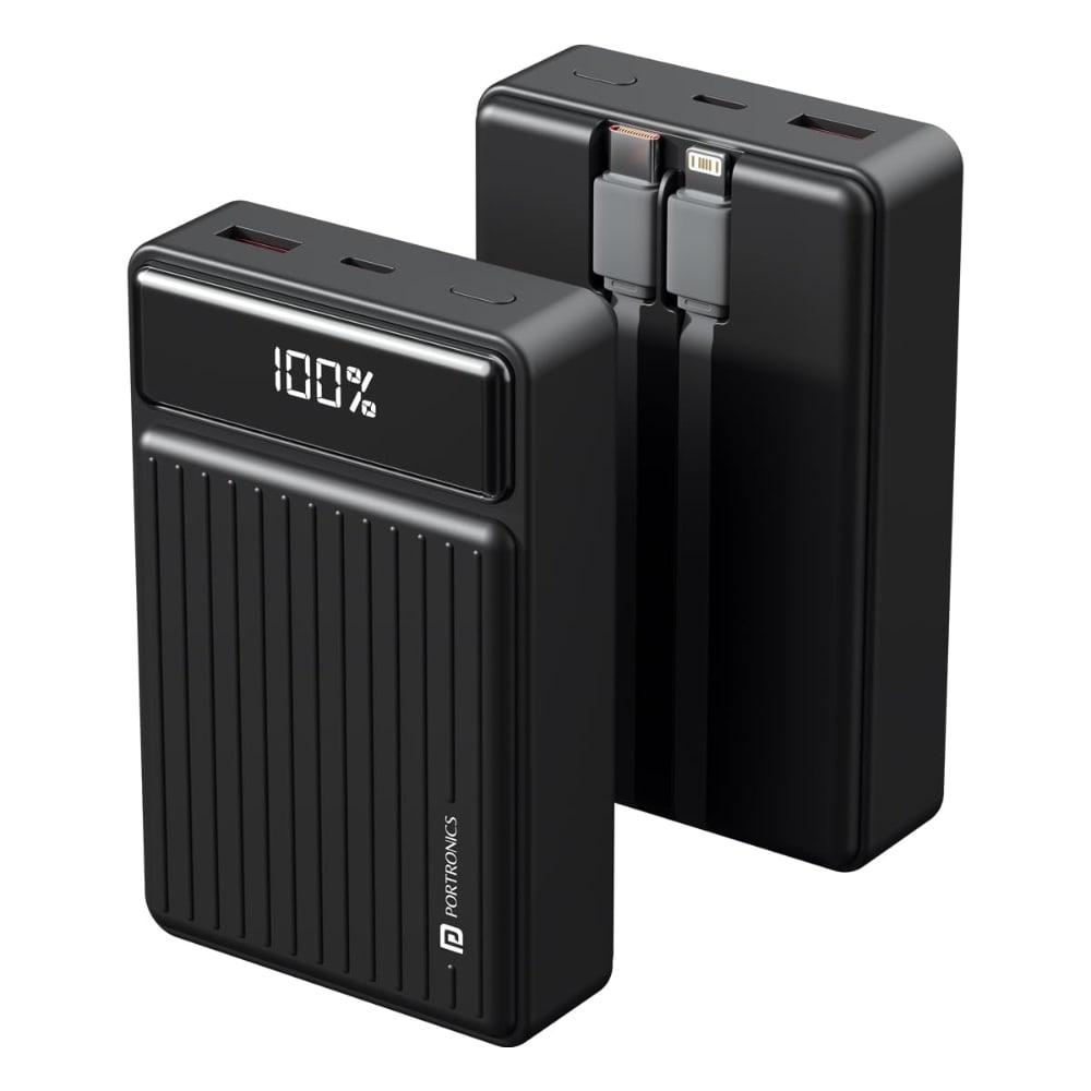 Portronics Luxcell Bind Mini 20000 mAh Power Bank, Black