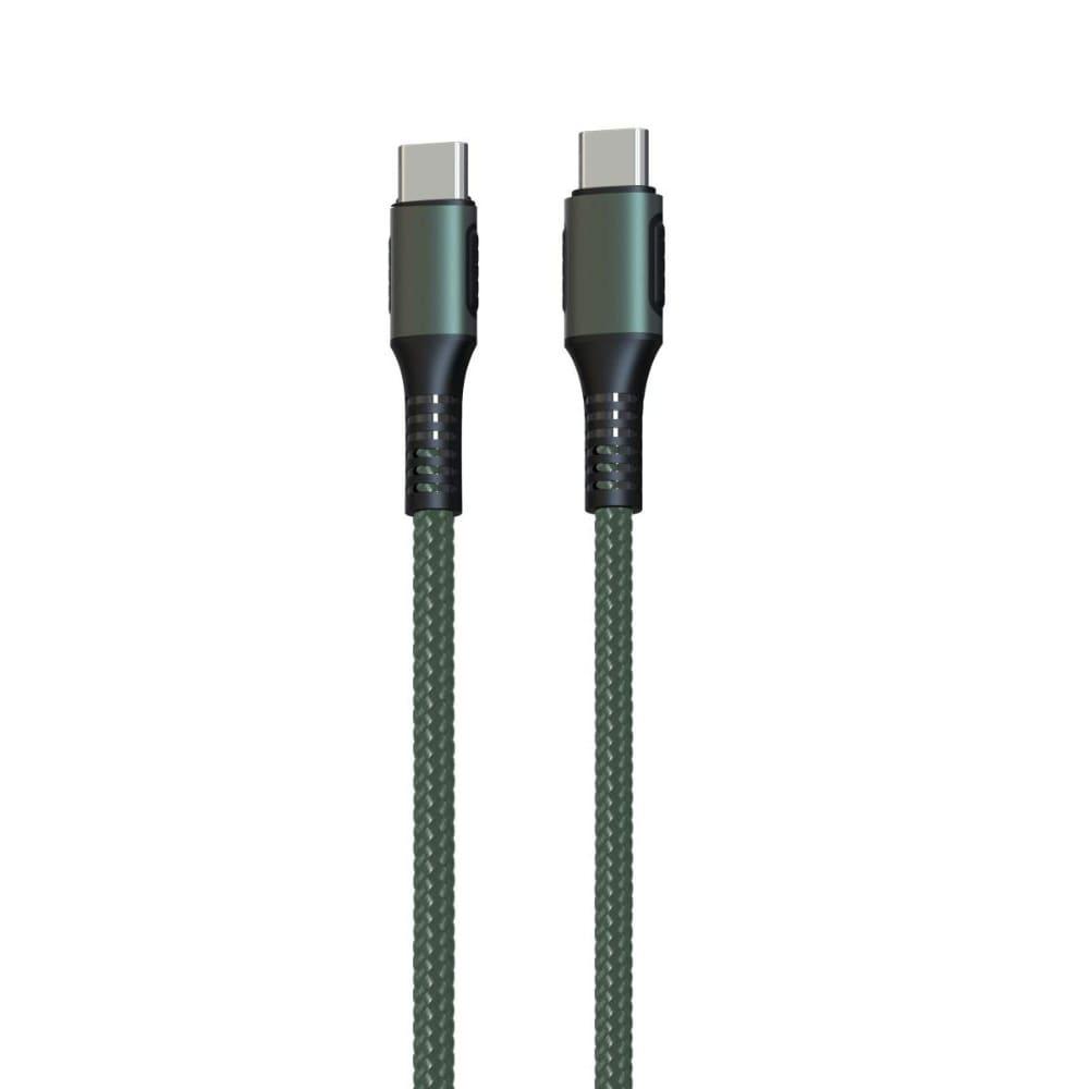 Portronics Konnect Square C Type C to Type C Charging Cable, Green