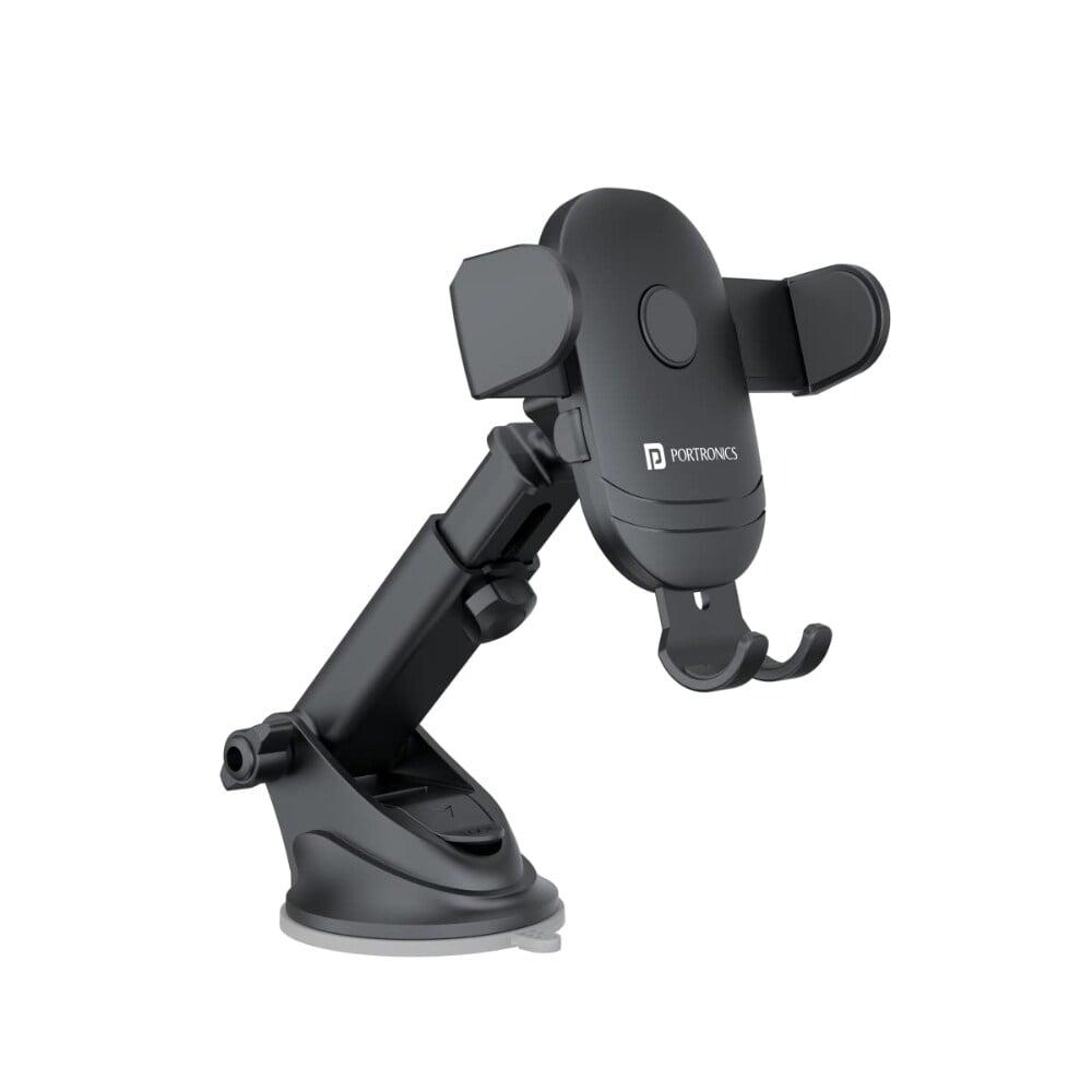 Portronics Clamp M2 Car Mobile Holder, Black