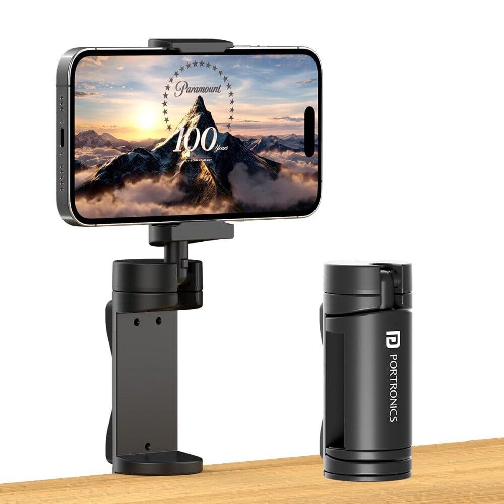 Portronics Mobot Mobile Holder Clip, Black