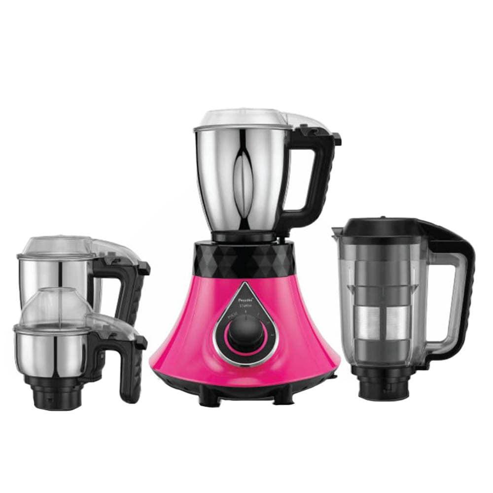 Preethi Storm 750 Watts 4 Jars Mixer Grinder, 3D Cooling System, Pink and Black