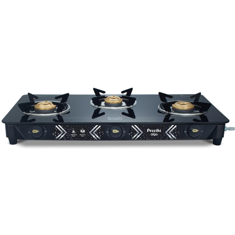 Preethi Alya 3 Burner Cooktop Black