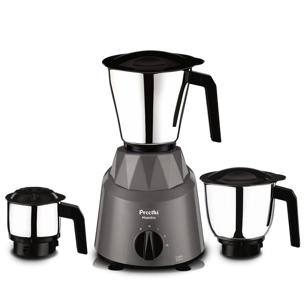 Preethi Maestro Mixer 750 Watts with 3 Jar, Grey, MG284