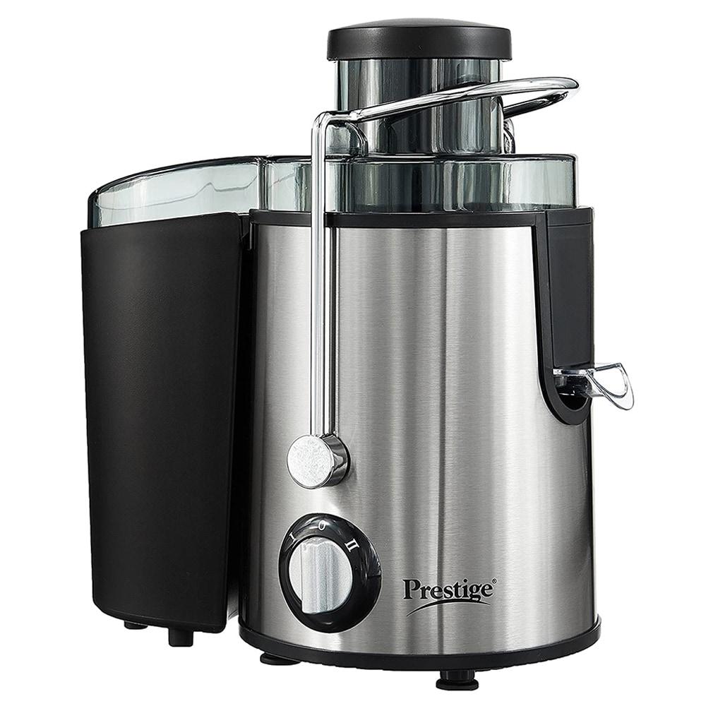 Prestige PCJ 7.0 500W Centrifugal Juicer, Anti-Drip, Dual Locking System, Black and Steel