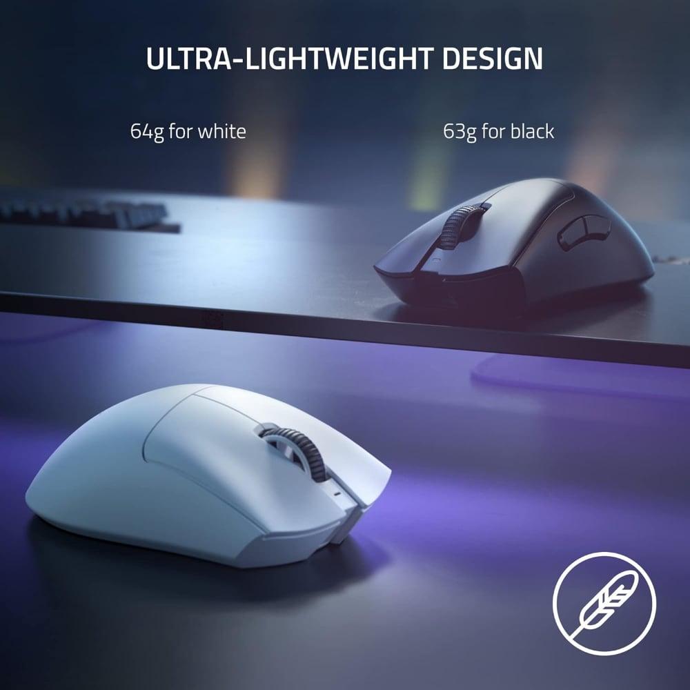 Razer DeathAdder V3 Pro Wireless Gaming Mouse, White, Ultra