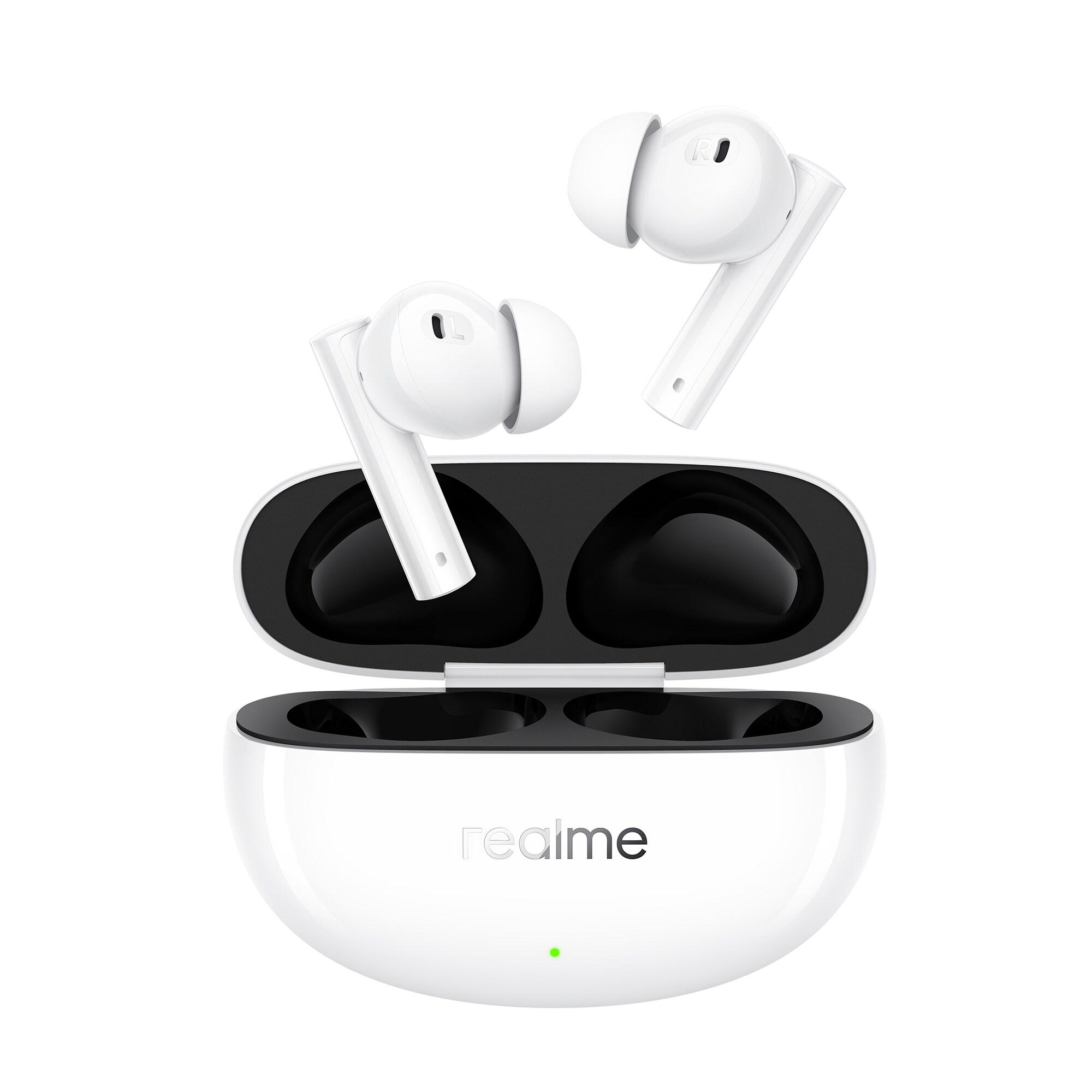 Realme Buds Air 5 In-ear Wirless Earphone, Upto 38 hrs of playtime, Fast charging, IPX5 Water Resistant, Google Fast Pair, Bluetooth v5.3, 45ms Super Low Latency, Supports Dolby Atmos, Smart Adaptive Noise Cancellation, White