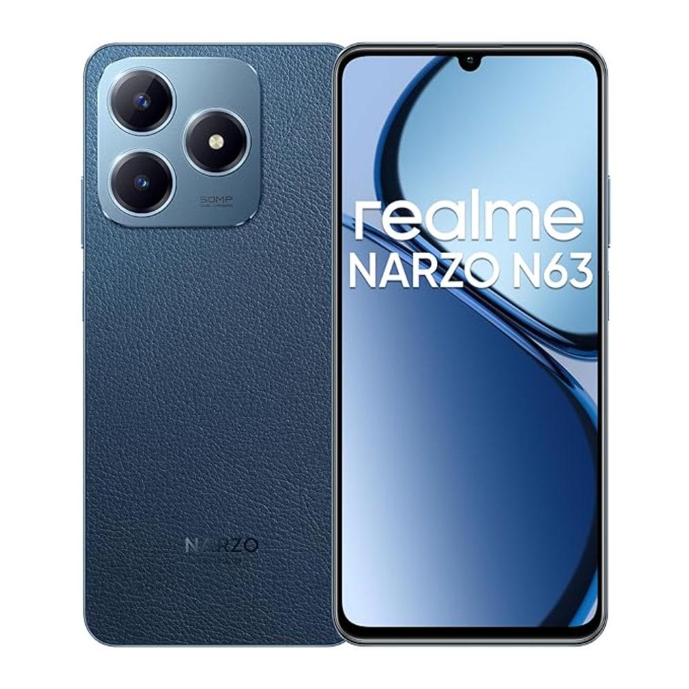 Realme Narzo N63 64 GB, 4 GB RAM, Leather Blue, Mobile Phone