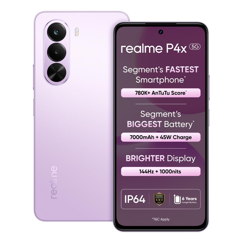 Realme P4x 5G 128 GB, 8 GB RAM, Elegant Pink, Mobile Phone