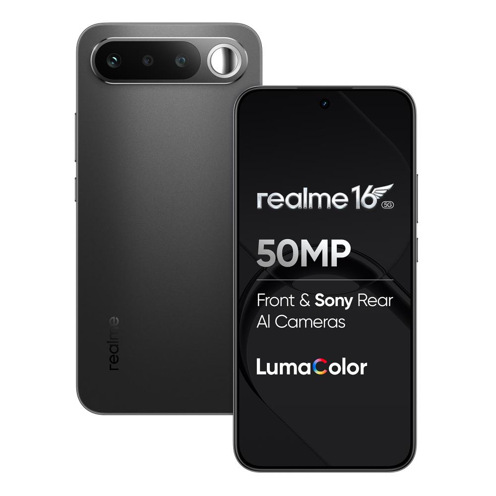 Realme 16 5G 256 GB, 8 GB RAM, Air Black, Mobile Phone