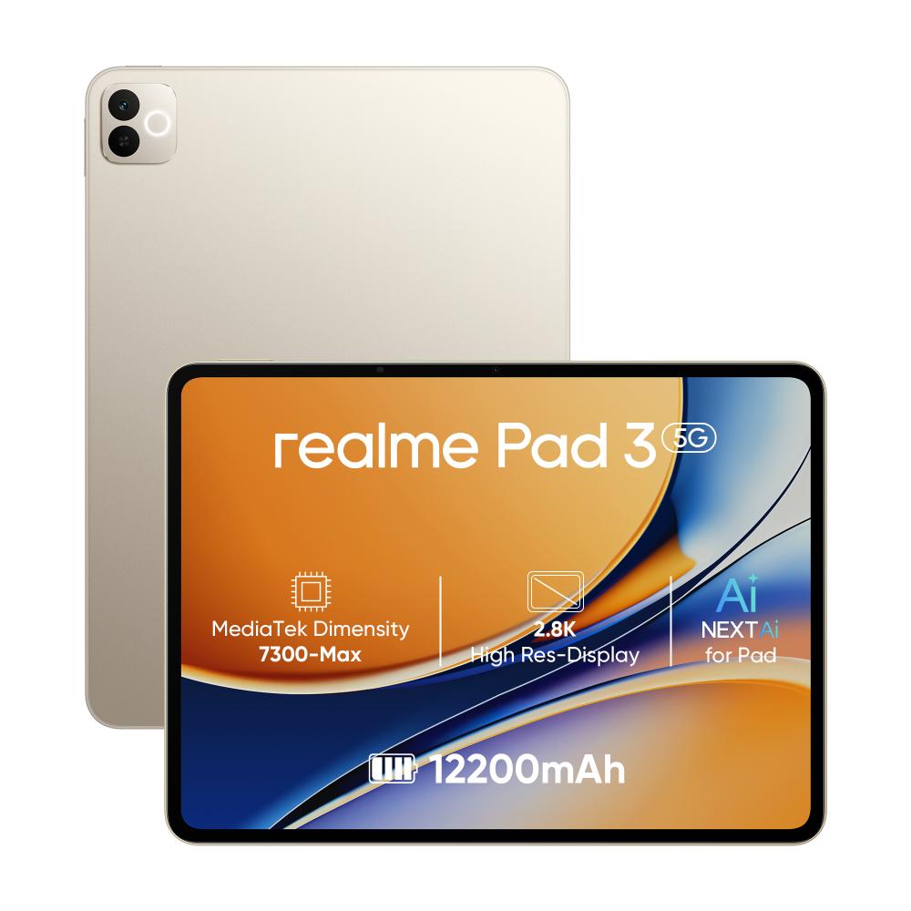 Realme Pad 3 29.46 cm (11.6 inch), 8 GB RAM, 256 GB, Champagne Gold, Wi-Fi + 5G Tablet, RMP2501