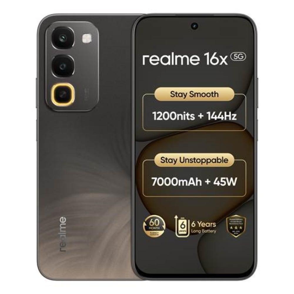 Realme 16X 5G 256 GB, 6 GB RAM, Endurance Brown, Mobile Phone