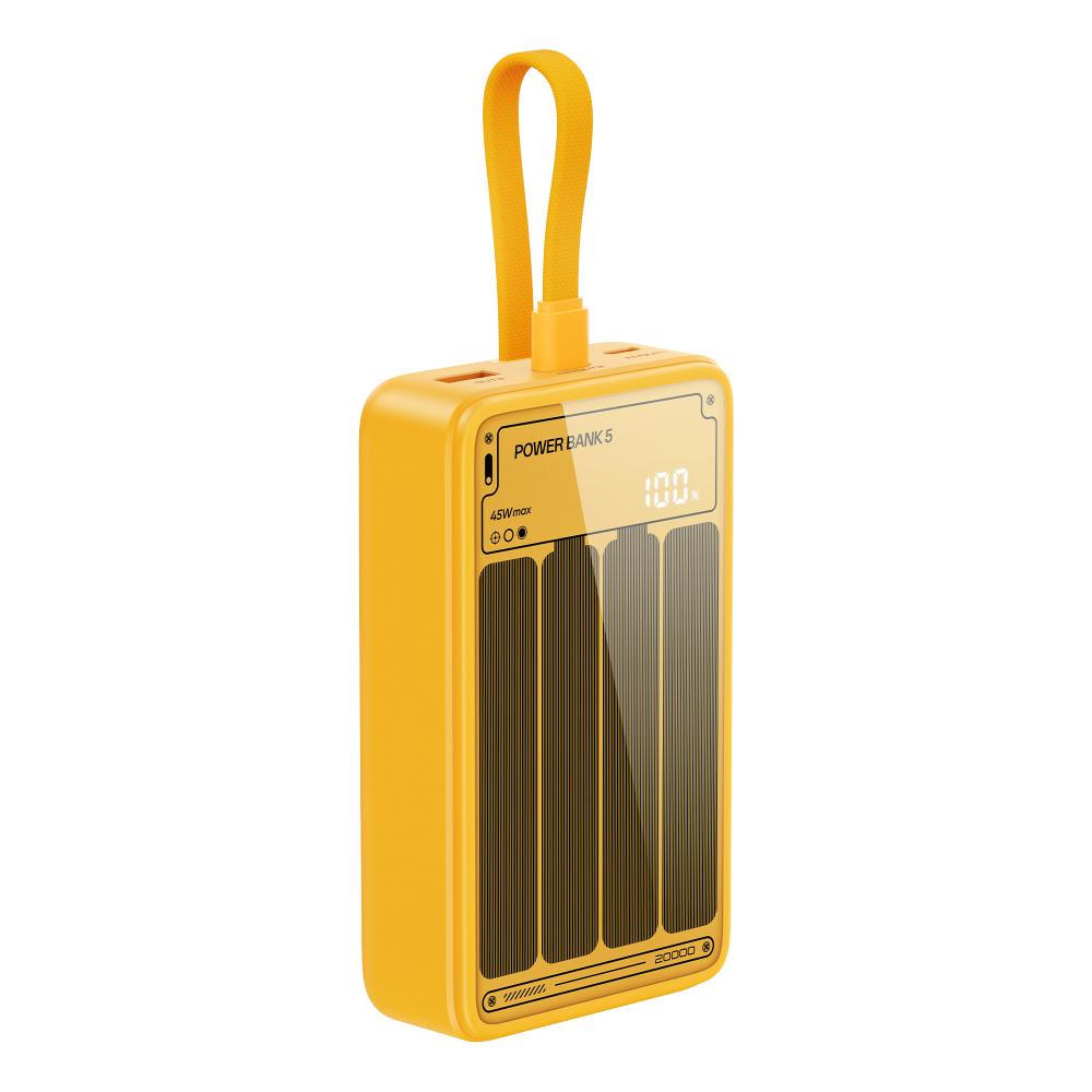 Realme TechLife 45 W 20000 mAh With Cable Power Bank, Yellow