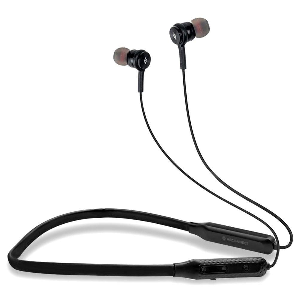 Reconnect Dank Neckband with IPx4, water resistance, 16Hrs Battery, Bluetooth v5.0, Multi point connection (Black) with 1 year warranty