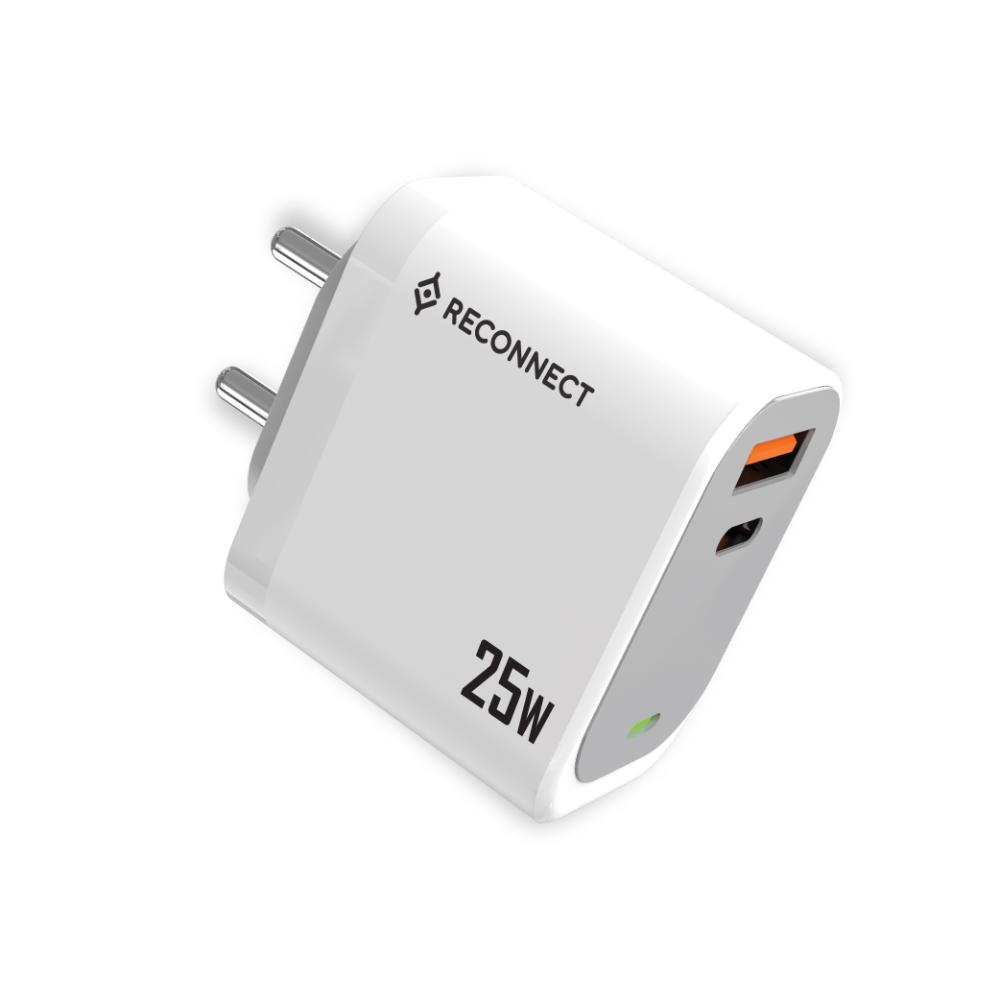Reconnect Rapid Neo 25 W Wall Charger, White