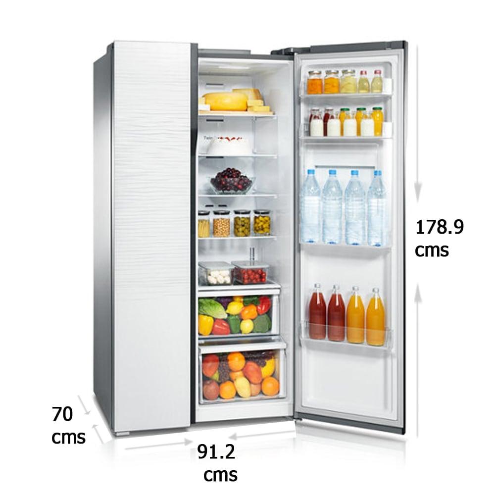 み様 Samsung 604 litres Side-by-Side Refrigerator, Shiny River Glass