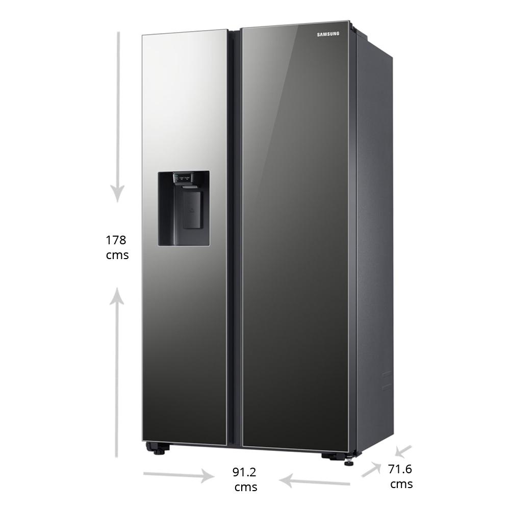Buy Samsung 676 litres Side-by-Side Refrigerator, Mirror Black