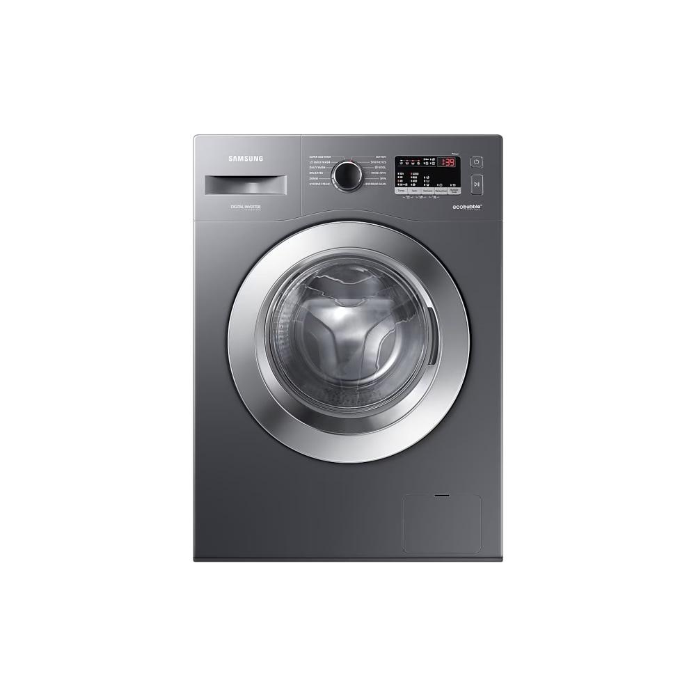 Samsung 7 kg Front Load, EcoBubble, Digital Inverter Motor, Hygiene Steam with In-Built Heater, Inox, 5 Star (WW70R22EK0X)