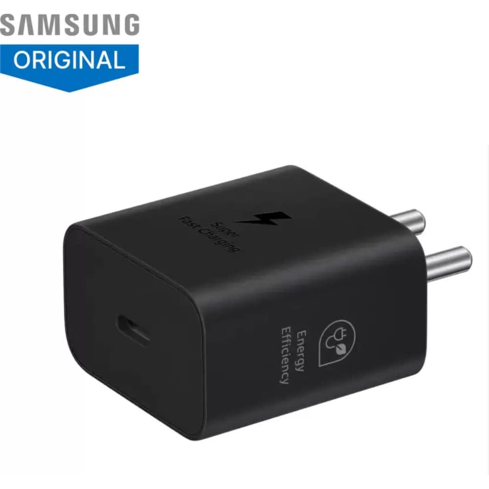 Samsung 25 W Adapter, Type-C, Fast Charging, Zero Standby Power Consumption, GAN Technology, Without Cable, Black