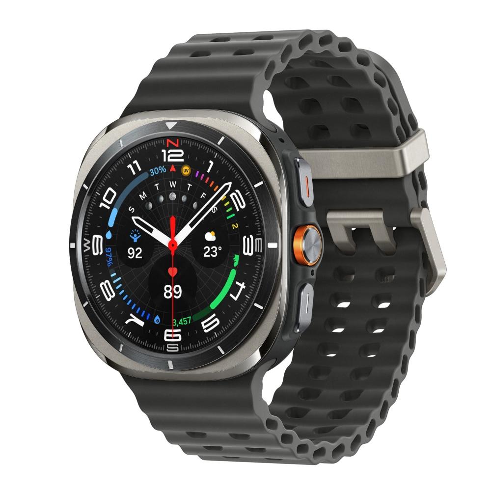 Samsung Galaxy Watch Ultra Smart Watch, Upto 100 H battery, 3nm Processor, Dual GPS, Quick Button/Siren, Sapphire Glass & Titanium, 10ATM & IP68, BP & ECG Monitor, Energy Score & AGEs,Titanium Silver, SM-L705FZTAINS