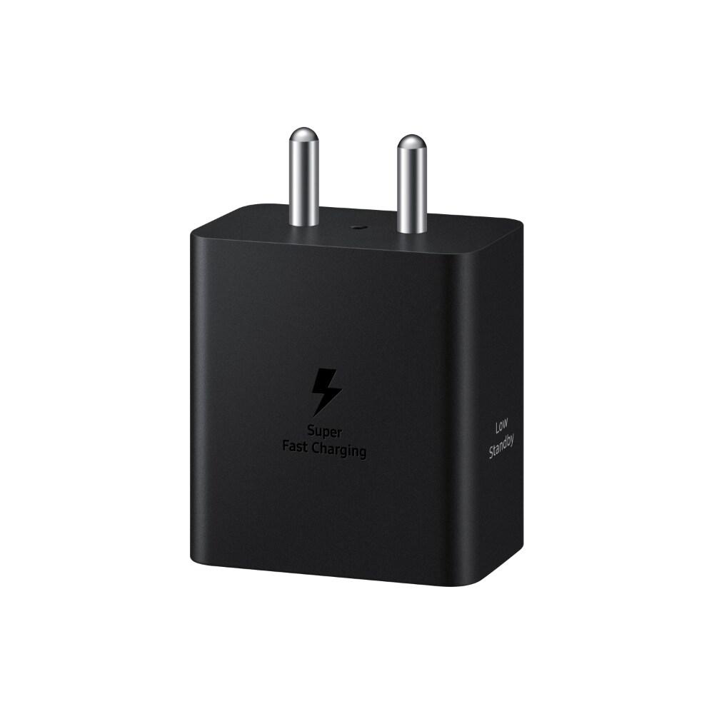Samsung Galaxy 45 W Travel Adaptor Without Cable, Super Fast Charging 2.0, USB Type C, PD 3.0, Smart IC Technology, Over Current Protection, Over Heating and Short Circuit Protection, Black