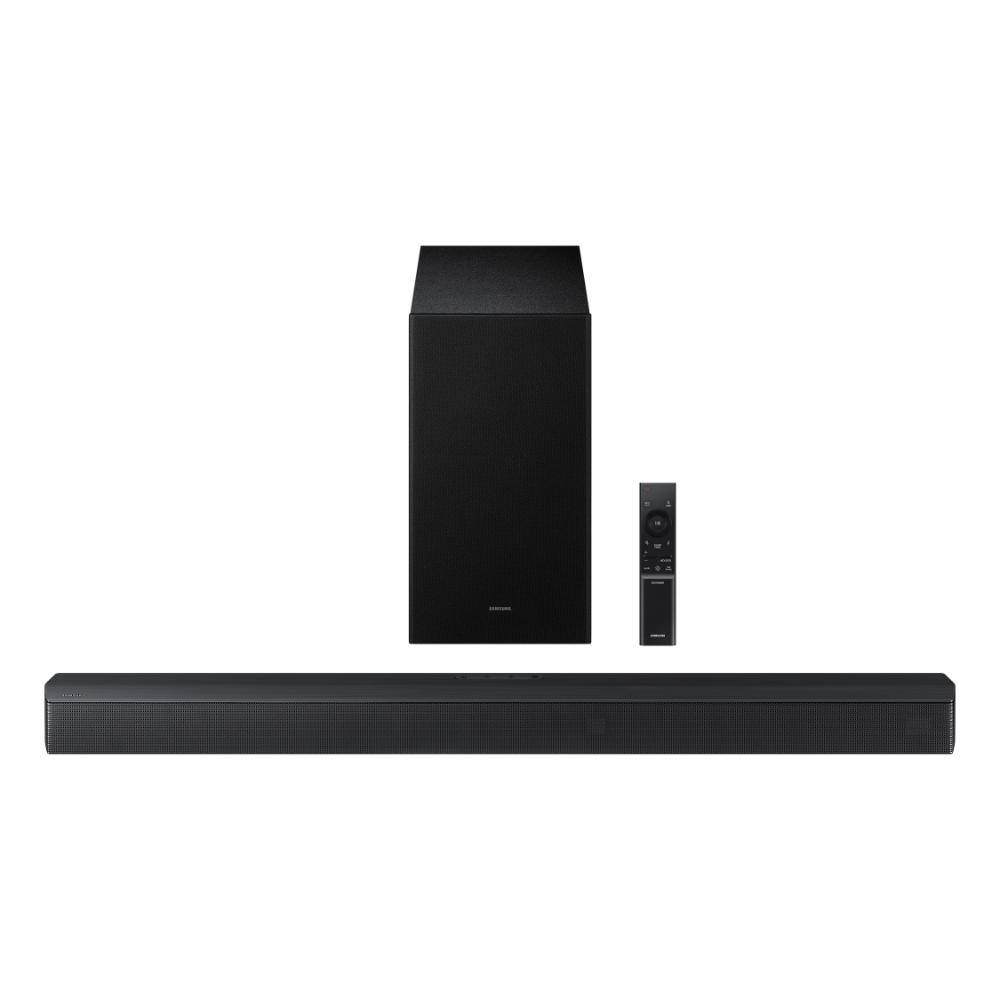Samsung 370 W 3.1 ch Soundbar with Dolby Audio, DTS Virtual:X, Q-Symphony, Center Speaker, 3D surround sound, HDMI ARC, Optical In, Bluetooth, USB, Wireless Subwoofer (HW-B650F/XL, Black)