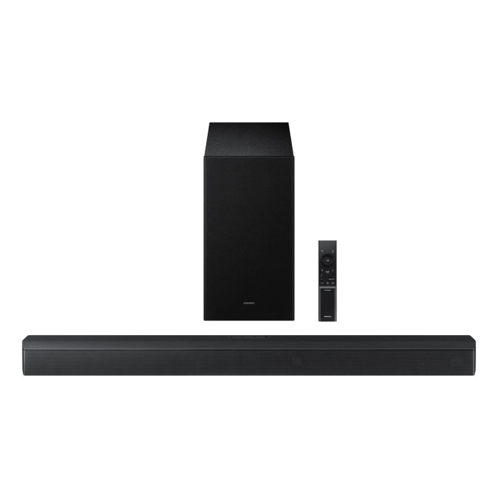 Samsung 370 W 3.1 ch Soundbar with Dolby Audio, DTS Virtual:X, Q-Symphony, Center Speaker, 3D surround sound, HDMI ARC, Optical In, Bluetooth, USB, Wireless Subwoofer (HW-B650F/XL, Black)
