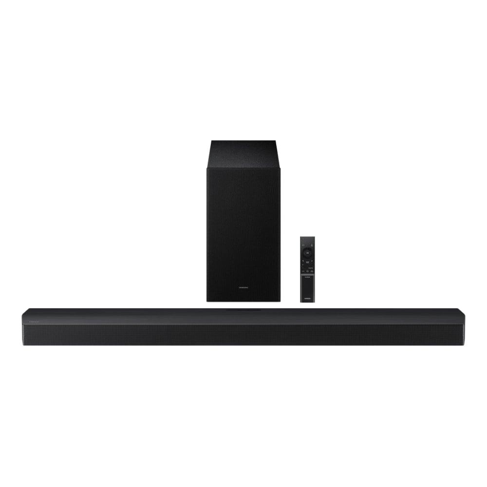 Samsung 400 W 5.1 ch Soundbar with Dolby Audio, DTS Virtual:X, Q-Symphony, Center Speaker, 3D surround sound, HDMI ARC, Optical In, Bluetooth, USB, Wireless Subwoofer (HW-B750F/XL, Black)