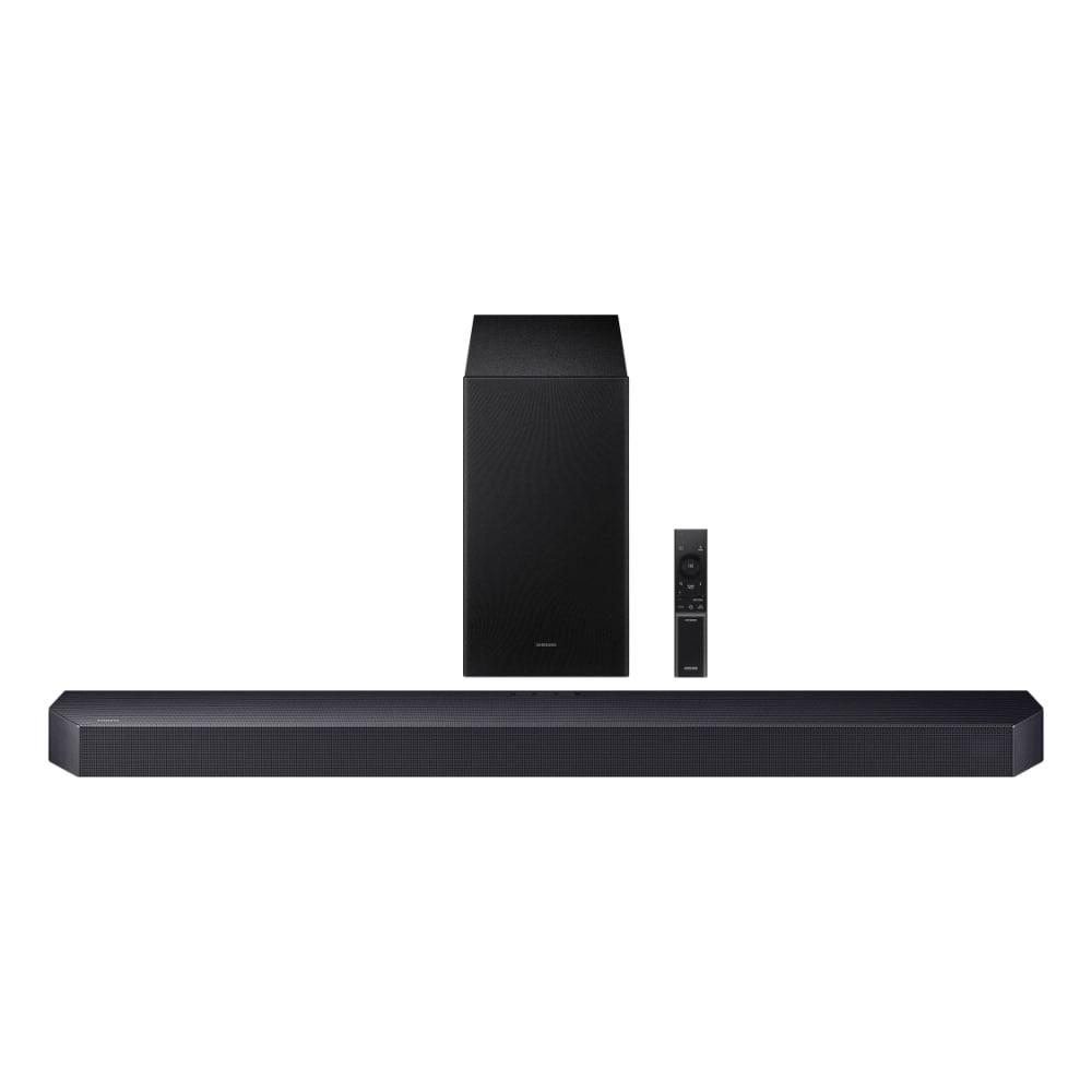 Samsung 380 W True 3.1.2 ch Soundbar with Dolby Audio, DTS Virtual:X, Q-Symphony, Center, Up-firing Speakers, HDMI ARC, Optical In, Bluetooth, USB, Wireless Subwoofer (HW-Q600F/XL, Titan Black)