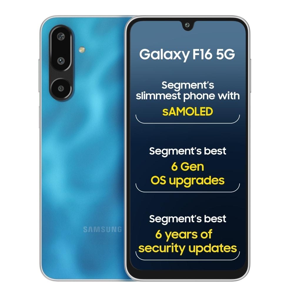 Samsung Galaxy F16 5G 128 GB, 4 GB RAM, Vibing Blue, Mobile Phone