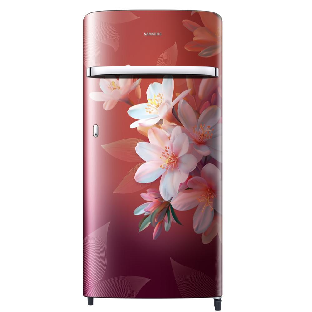 Samsung 189 L 5 Star Direct Cool Single Door Refrigerator, RR21H2G25WR/HL Wild Lily Red, Base Stand , Garo Handle