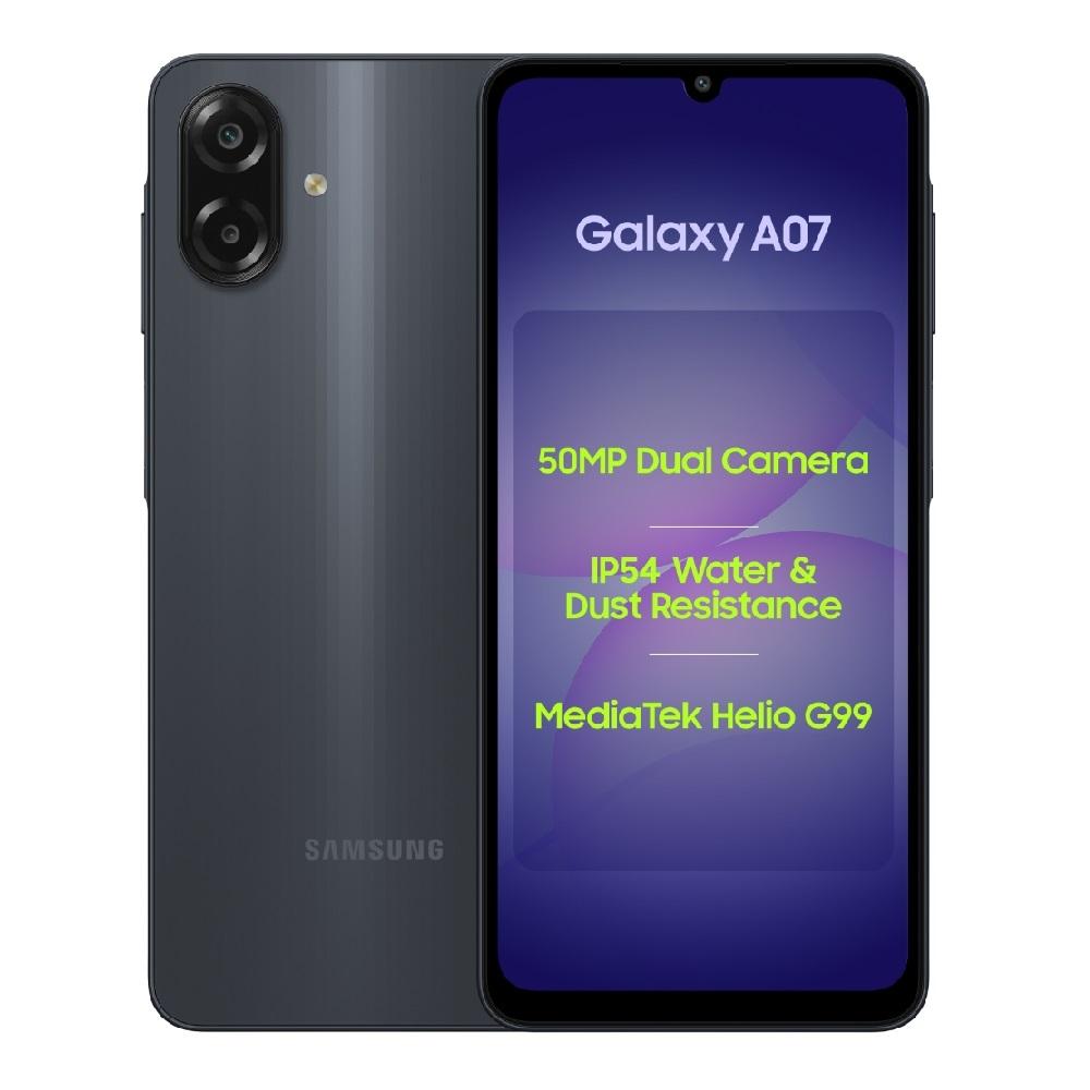 Samsung Galaxy A07 4G 64 GB, 4 GB RAM, Black, Mobile Phone