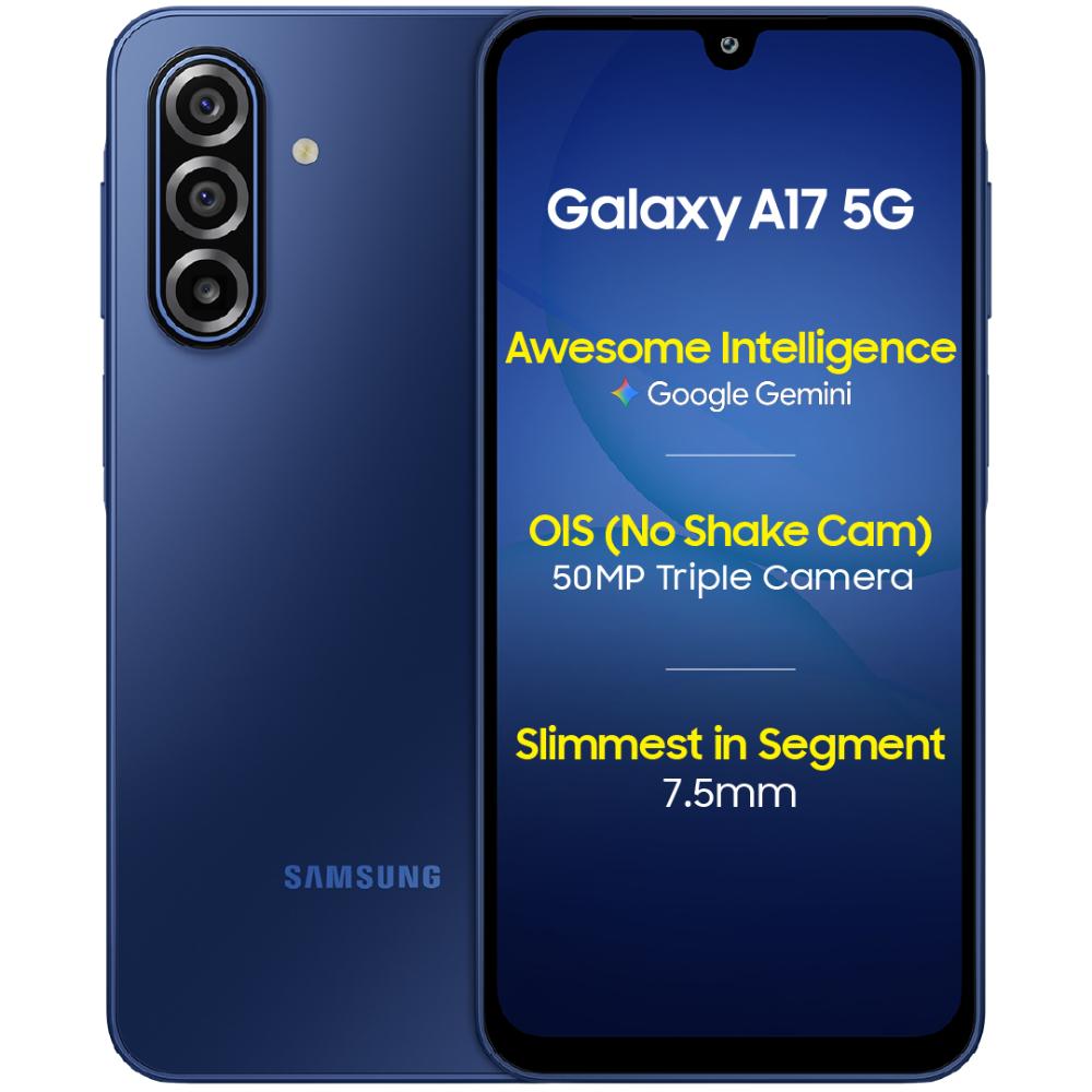 Samsung Galaxy A17 5G 128 GB, 6 GB RAM, Blue, Mobile Phone (Without Travel Adaptor)