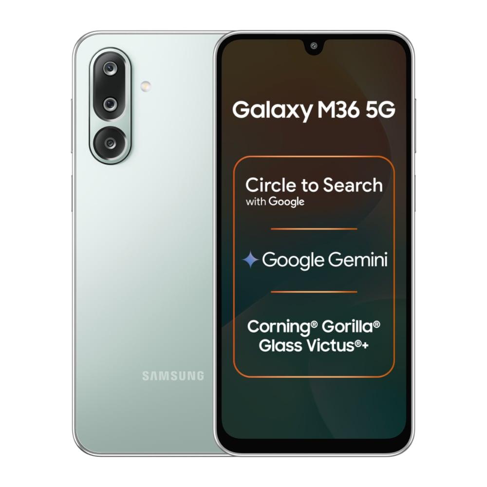 Samsung M36 5G 128 GB, 8 GB RAM, Light Green, Mobile Phone