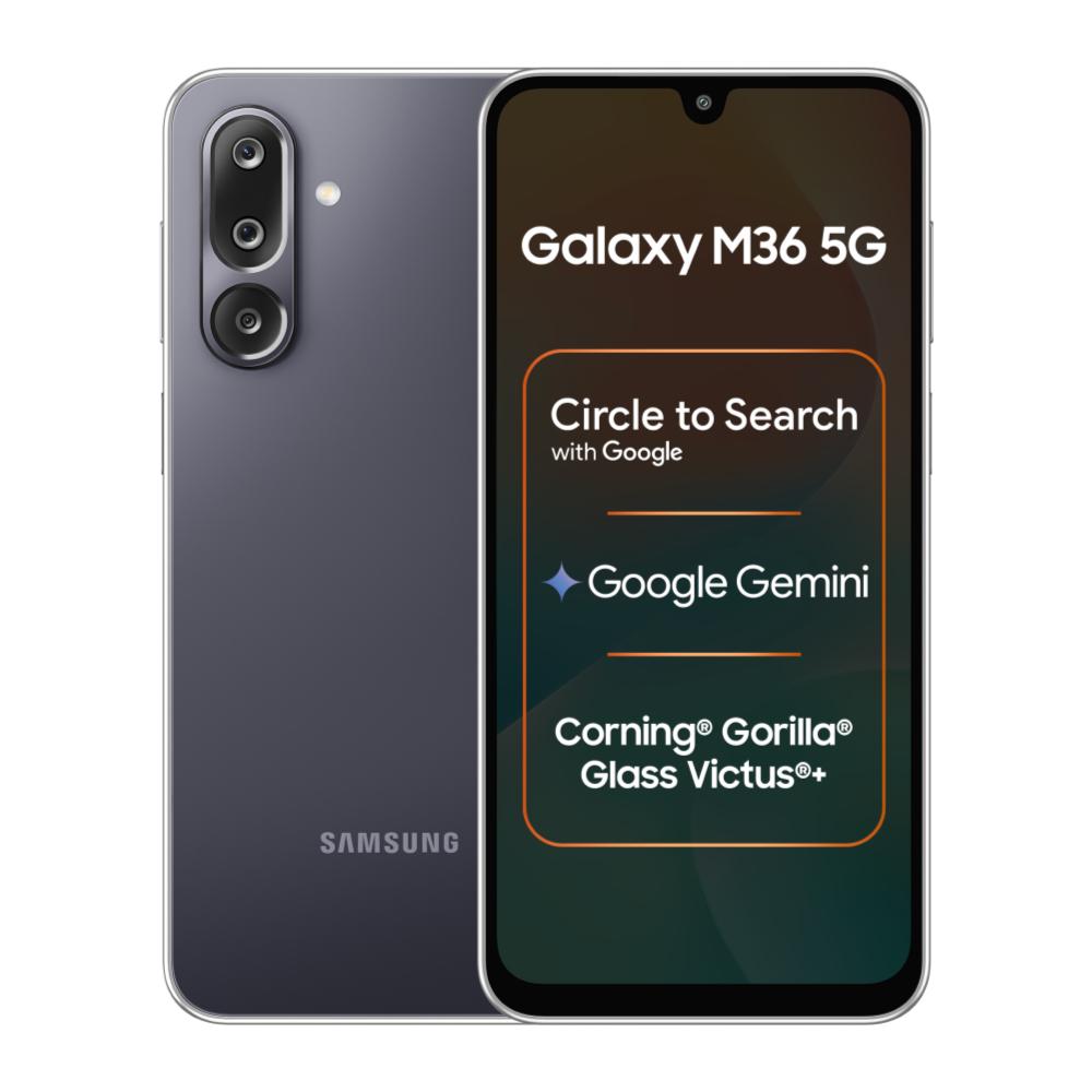 Samsung M36 5G 128 GB, 8 GB RAM, Black, Mobile Phone