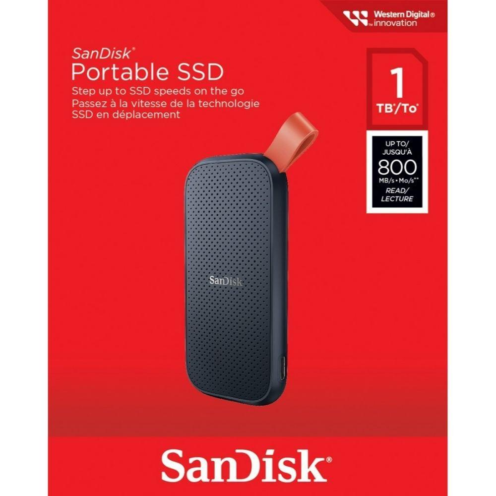 Sandisk E30 1TB Portable SSD, 800MB/s R, USB 3.2 Gen 2, Rugged SSD with Upto 2 Meter Drop Protection, Type-C to Type-A Cable, PC & Mac Compatible, 3 Y Warranty, External SSD