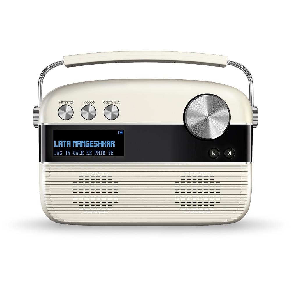 Saregama Carvaan Hindi - Portable Music Player with 5000 Preloaded Songs, FM/BT/AUX (Porcelain White)